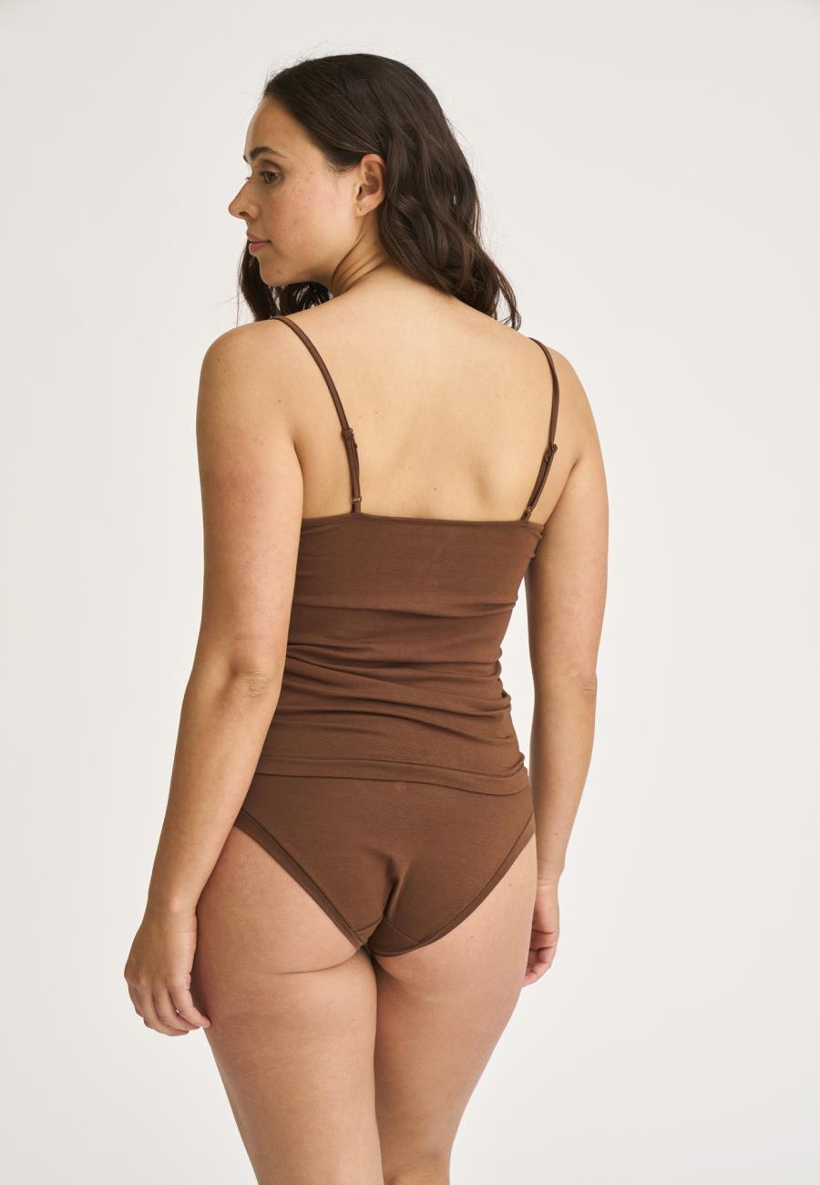 Spaghettiträger-Top | Bambusviskose | Braun -JBS of Denmark Women