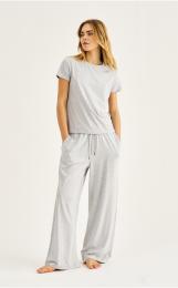 Hose „gerades Bein“ | Bambusviskose | Hellgrau meliert -JBS of Denmark Women