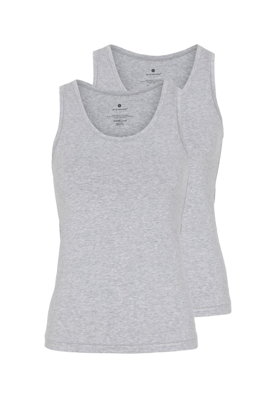 Trägertop, 2er-Pack | Bambus-Viskose | hellgrau melange -JBS of Denmark Women