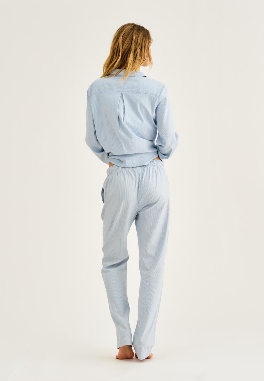 Pyjamahose | Bambus-Viskose | blau gestreift -JBS of Denmark Women