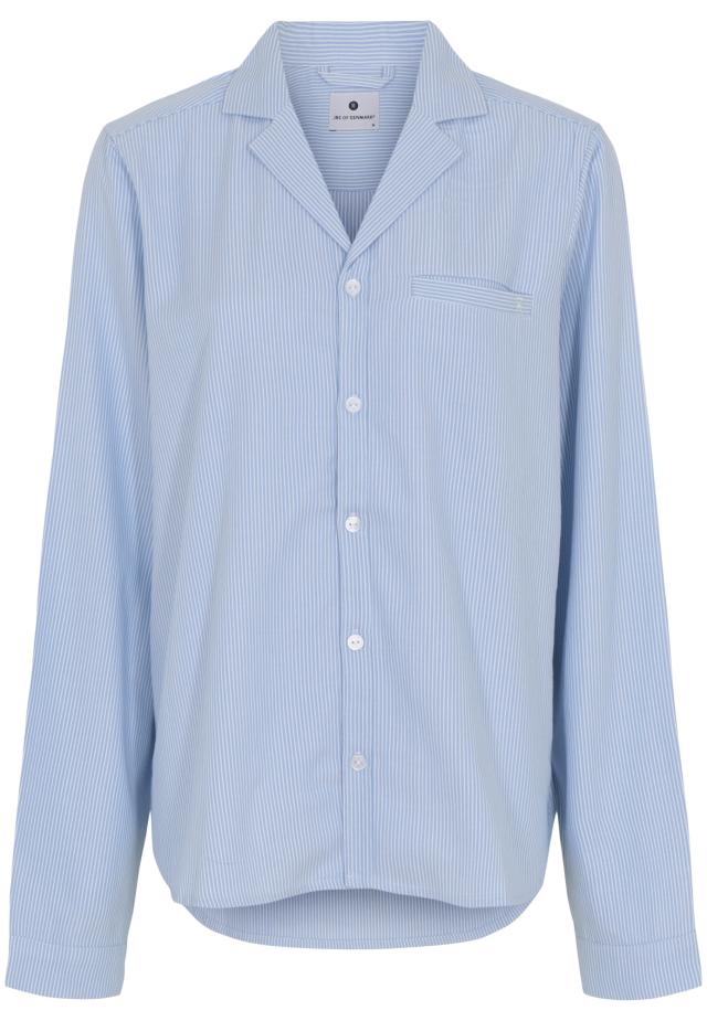 Pyjamashirt, langarm | Bambus-Viskose | blau gestreift -JBS of Denmark Women