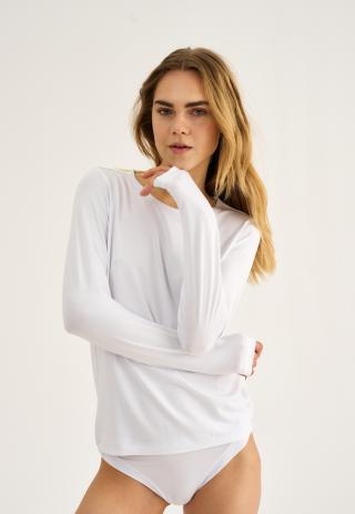 Langarm-Shirt | Bambus-Viskose | weiß -JBS of Denmark Women