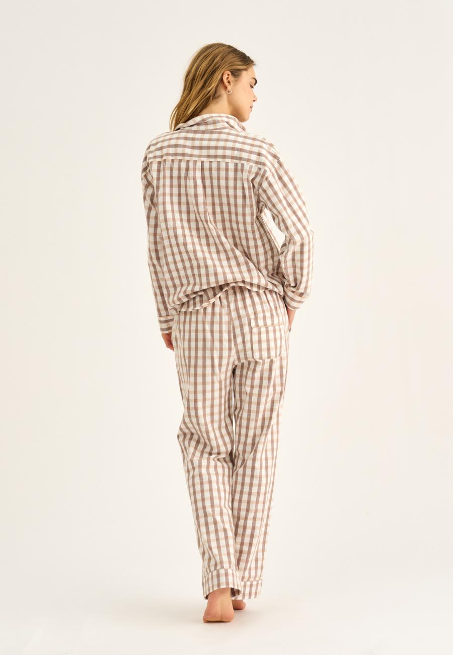 Pyjamashirt, Flanell | 100% Bio-Baumwolle | braun -JBS of Denmark Women