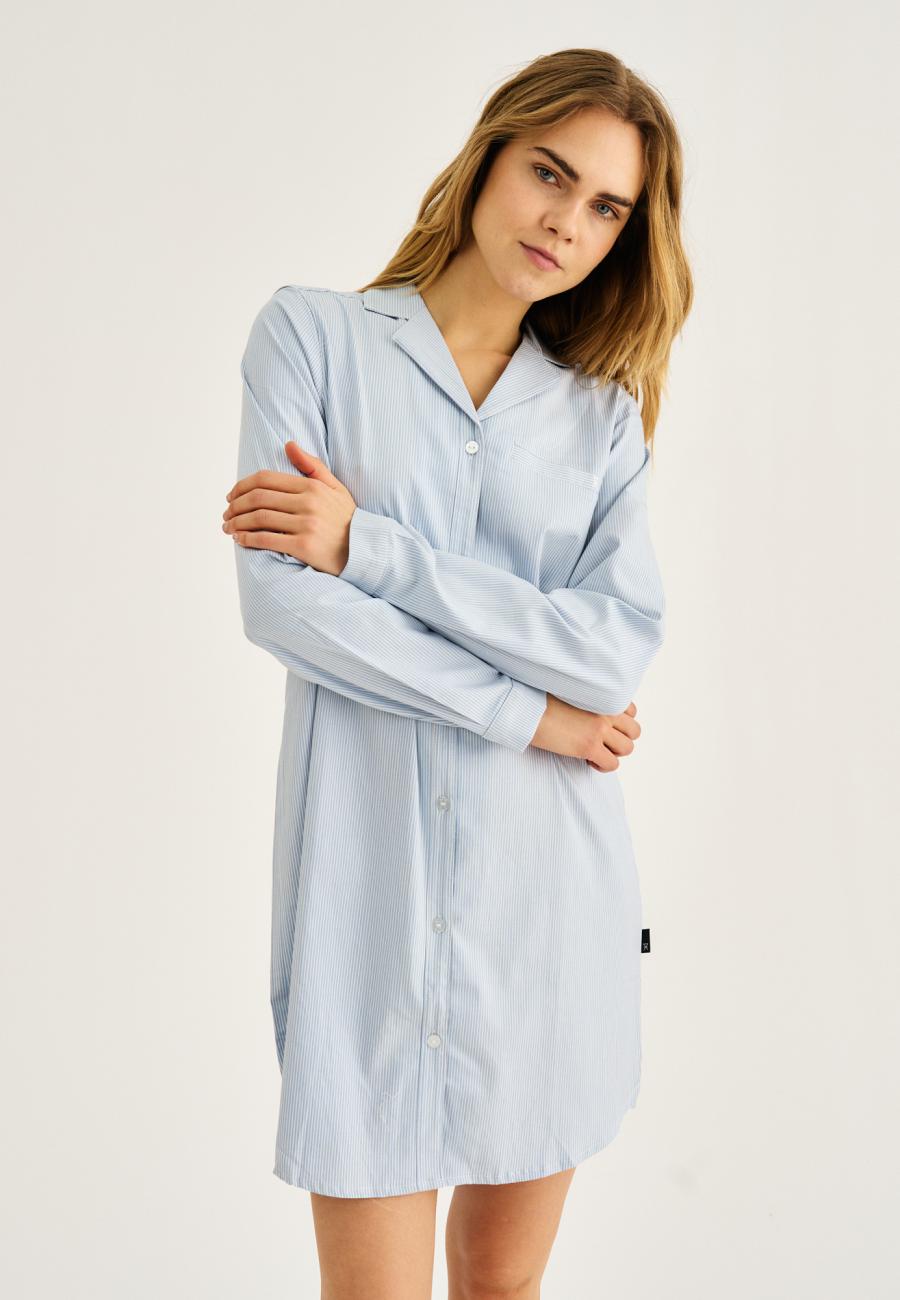 Nachthemd | Bambus-Viskose | blau gestreift -JBS of Denmark Women
