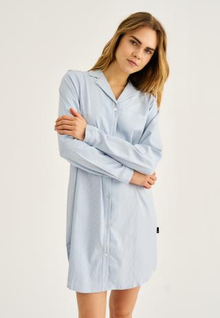 Nachthemd, Bambus-Viskose, blau gestreift Nachthemd, Bambus-Viskose, blau gestreift