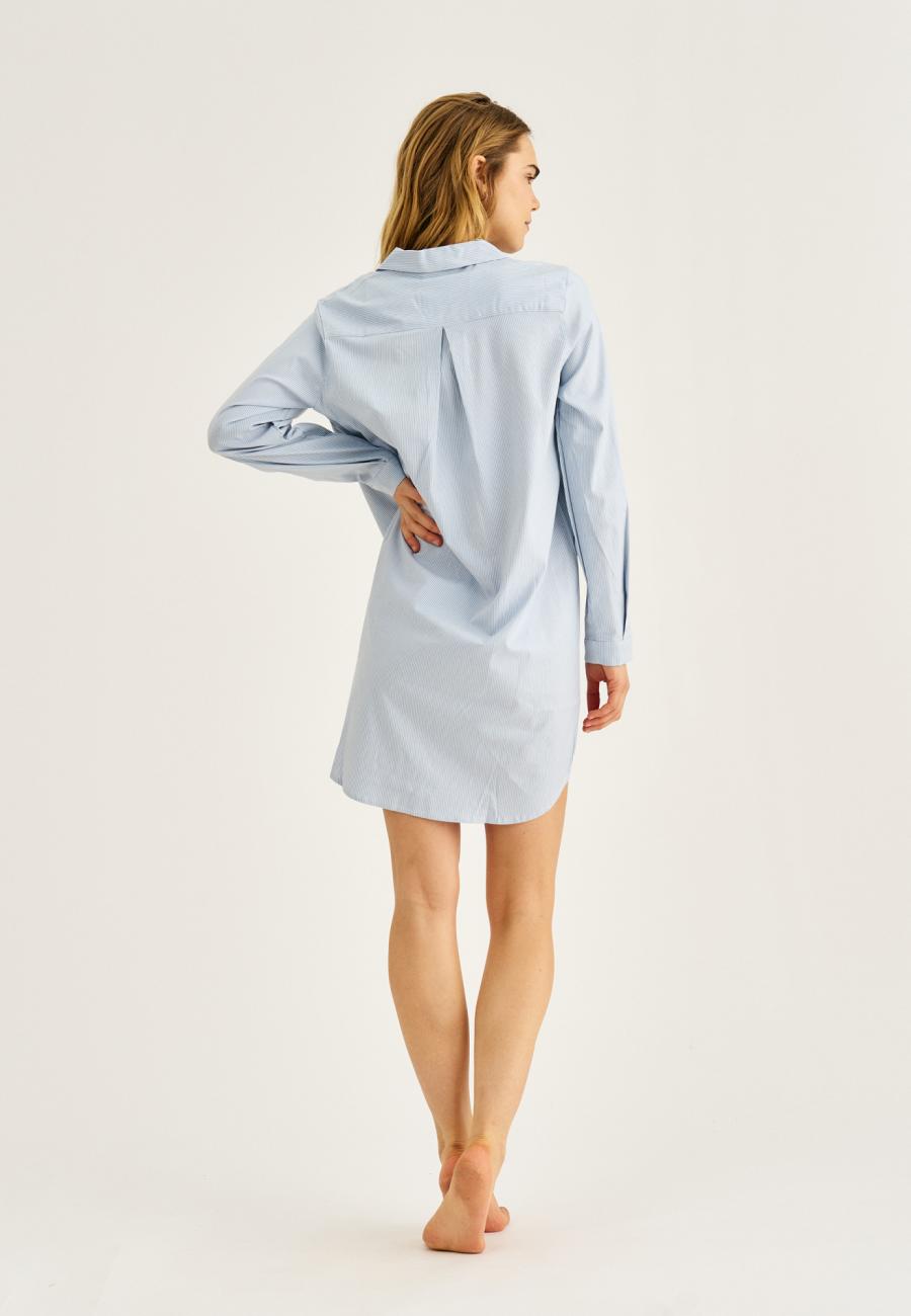 Nachthemd | Bambus-Viskose | blau gestreift -JBS of Denmark Women