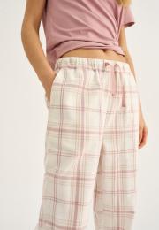 Pyjamahose, Flanell | 100% Bio-Baumwolle | rosa kariert -JBS of Denmark Women
