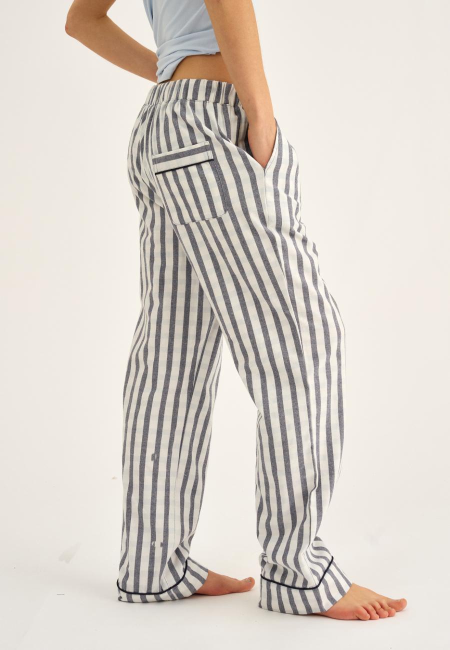 Pyjamahose, Flanell | 100% Bio-Baumwolle | grau kariert -JBS of Denmark Women