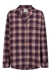 Pyjamashirt, Flanell | 100% Bio-Baumwolle | dunkelrosa kariert -JBS of Denmark Women