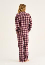 Pyjamashirt, Flanell | 100% Bio-Baumwolle | dunkelrosa kariert -JBS of Denmark Women