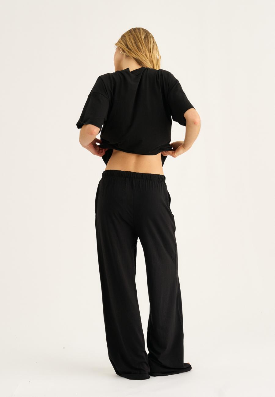 Hose „gerades Bein“ | Bambusviskose | Schwarz -JBS of Denmark Women