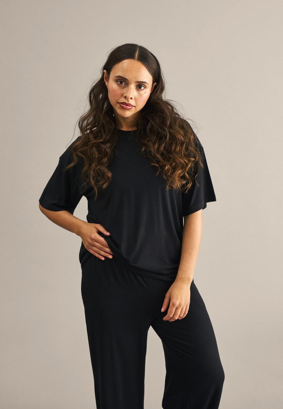 Hose „gerades Bein“ | Bambusviskose | Schwarz -JBS of Denmark Women
