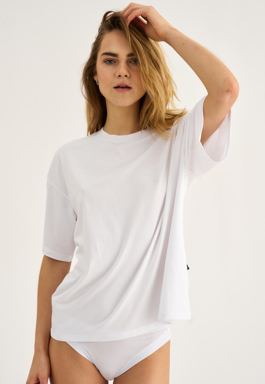 Oversize Tee | Bambusviskose | Weiß -JBS of Denmark Women