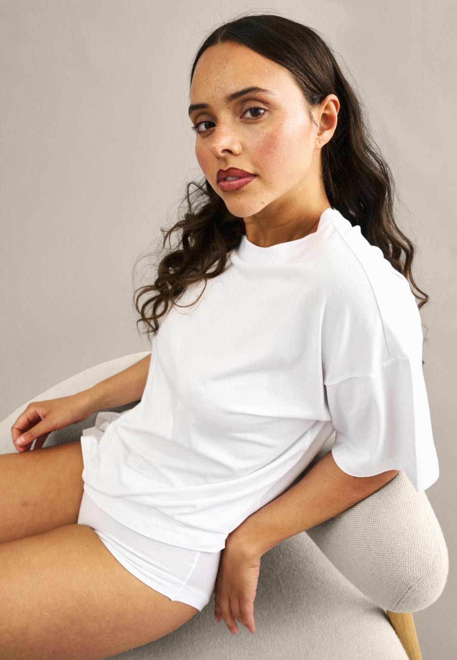 Oversize Tee | Bambusviskose | Weiß -JBS of Denmark Women