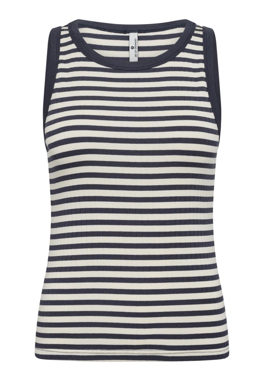 Tanktop, Ripp | Bambusviskose | Blau gestreift -JBS of Denmark Women