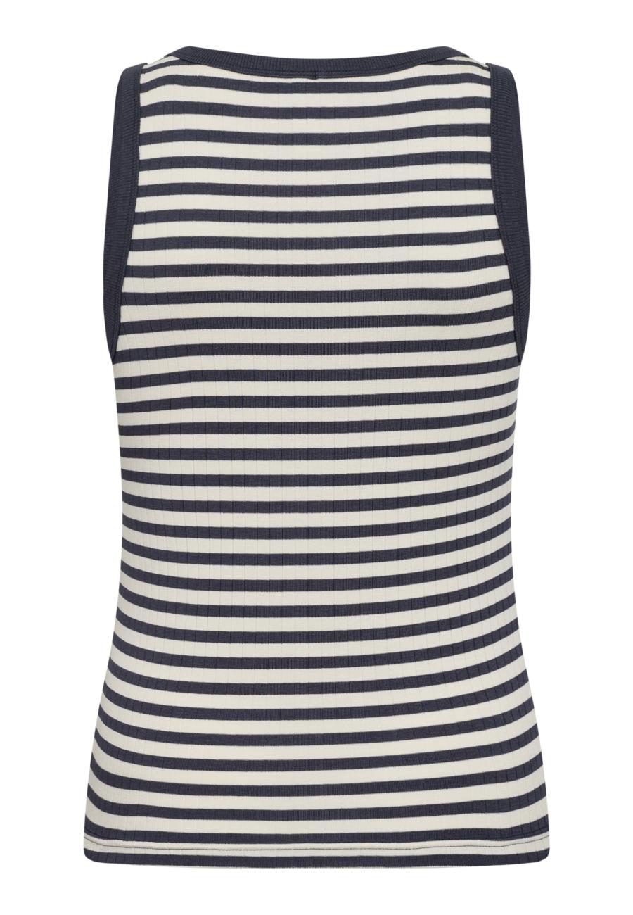 Tanktop, Ripp | Bambusviskose | Blau gestreift -JBS of Denmark Women