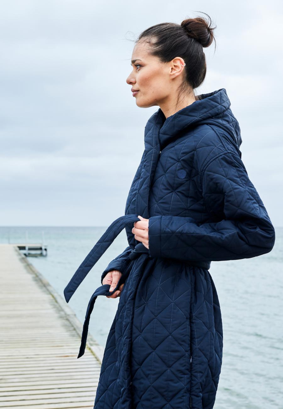 Bademantel, Fleece, Polyester, navy