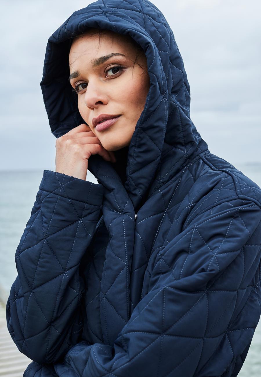 Bademantel, Fleece, Polyester, navy