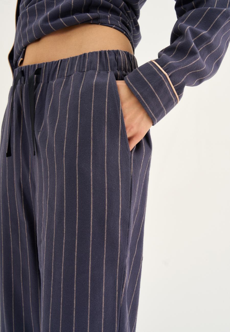 Pyjamahose, Flanell, 100% Bio-Baumwolle, blau