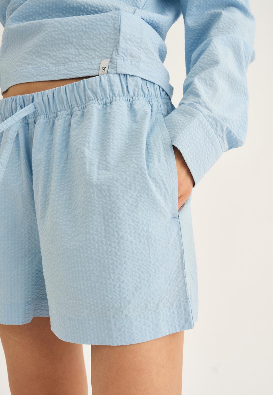 Pyjamashorts, Seersucker | Bambus-Viskose | blau -JBS of Denmark Women