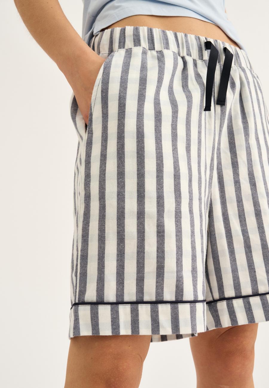 Pyjamashorts, Flanell | 100% Bio-Baumwolle | grau kariert -JBS of Denmark Women