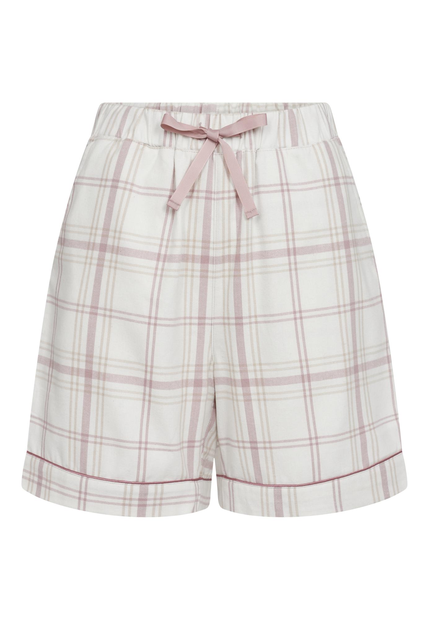 Pyjamashorts, Flanell, 100% Bio-Baumwolle, rosa kariert