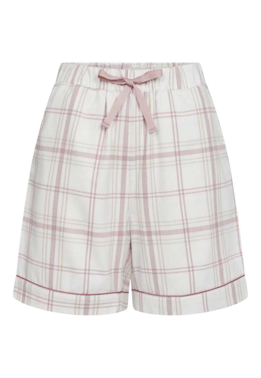 Pyjamashorts, Flanell, 100% Bio-Baumwolle, rosa kariert