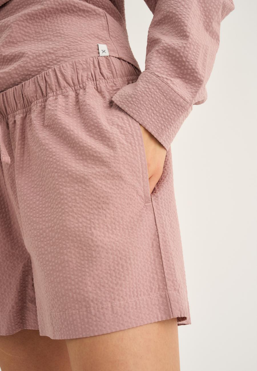 Pyjamashorts, Seersucker | Bambus-Viskose | rosé -JBS of Denmark Women