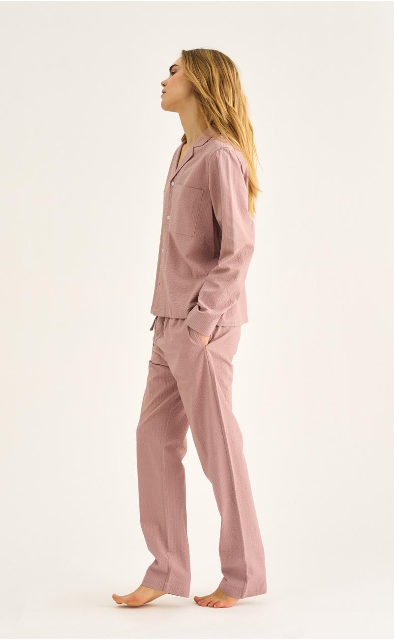 Pyjamahose, Seersucker | Bambus-Viskose | rosé -JBS of Denmark Women