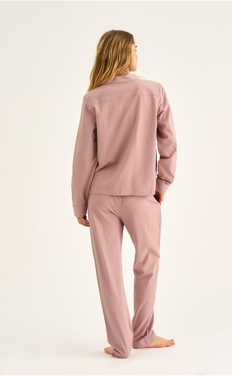 Pyjamahose, Seersucker | Bambus-Viskose | rosé -JBS of Denmark Women