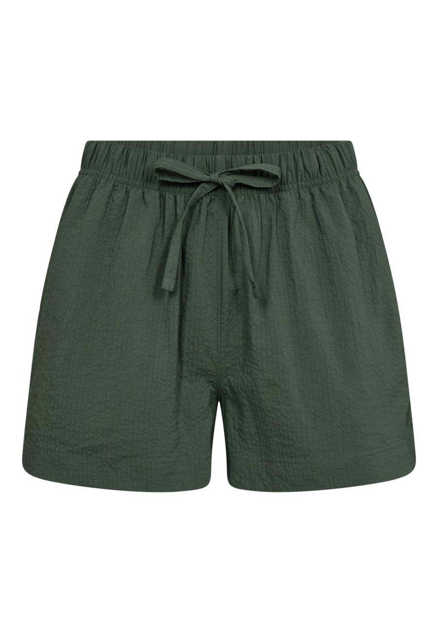 Pyjamashorts, Seersucker | Bambus-Viskose | grün -JBS of Denmark Women