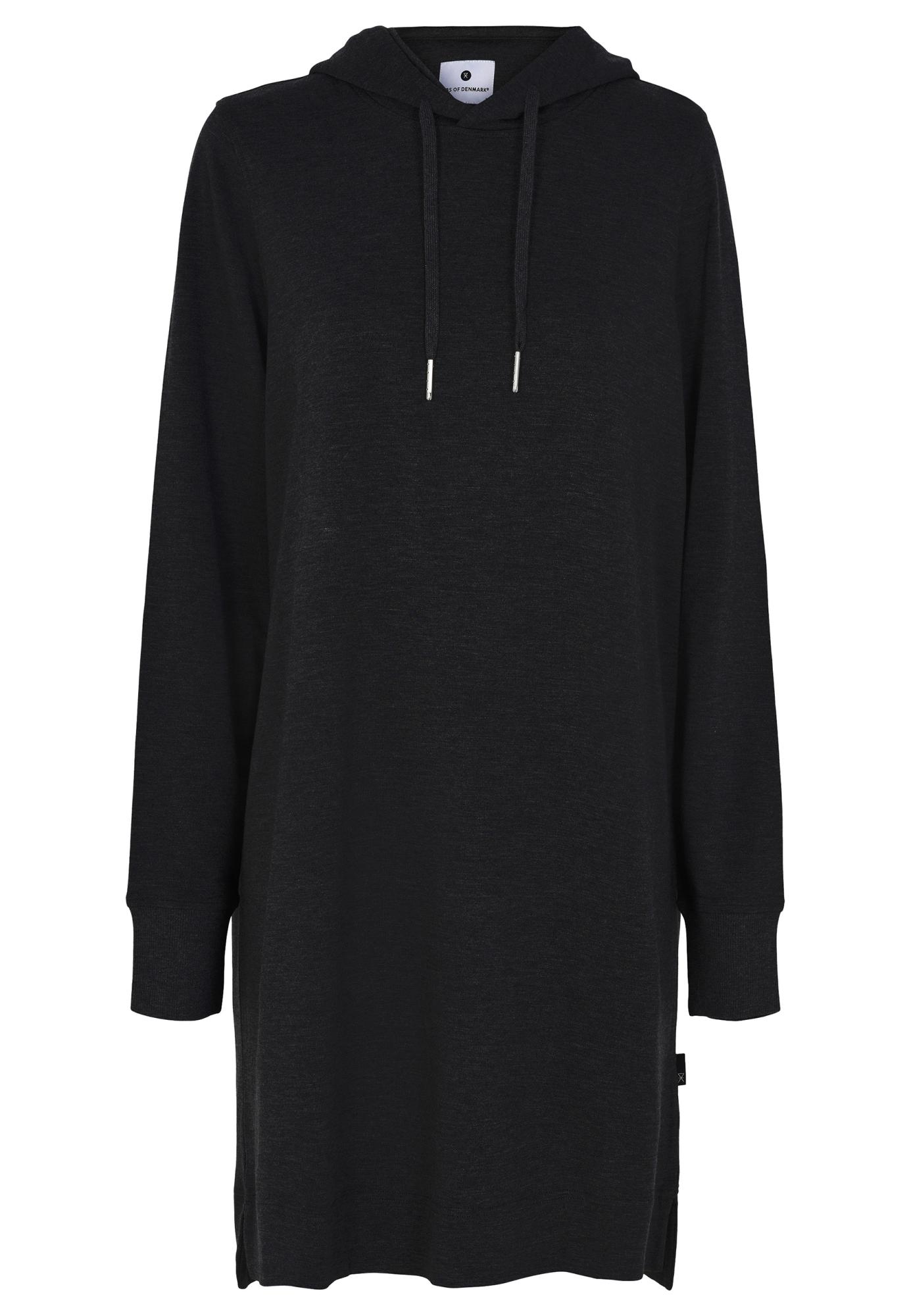 Hoodie-Kleid, Bambus-Viskose, schwarz