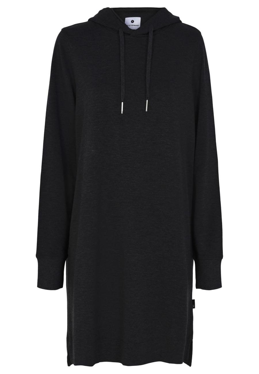 Hoodie-Kleid, Bambus-Viskose, schwarz