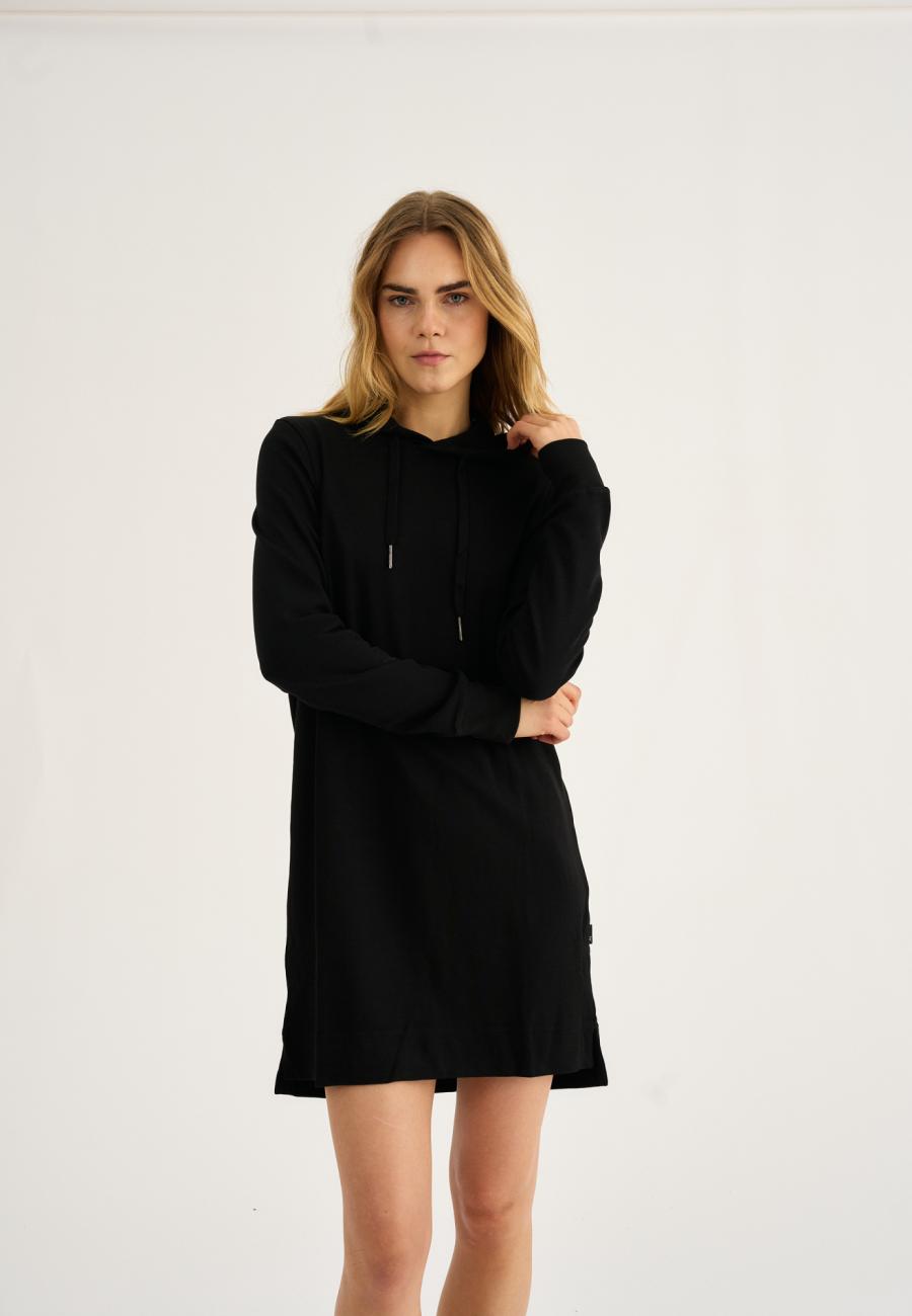 Hoodie-Kleid | Bambus-Viskose | schwarz -JBS of Denmark Women