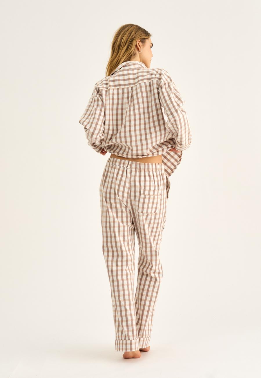 Pyjamahose, Flanell | 100% Bio-Baumwolle | braun -JBS of Denmark Women