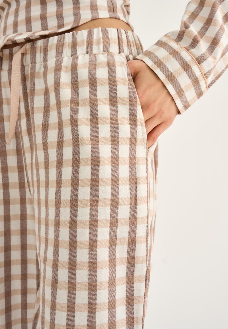 Pyjamahose, Flanell | 100% Bio-Baumwolle | braun -JBS of Denmark Women