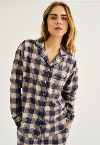 Pyjamashirt, Flanell | 100% Bio-Baumwolle | blau kariert -JBS of Denmark Women Pyjamashirt, Flanell | 100% Bio-Baumwolle | blau kariert -JBS of Denmark Women