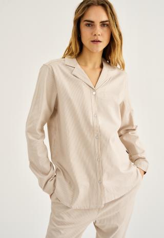 Pyjamashirt, langarm | Bambus-Viskose | sand gestreift -JBS of Denmark Women Pyjamashirt, langarm | Bambus-Viskose | sand gestreift -JBS of Denmark Women