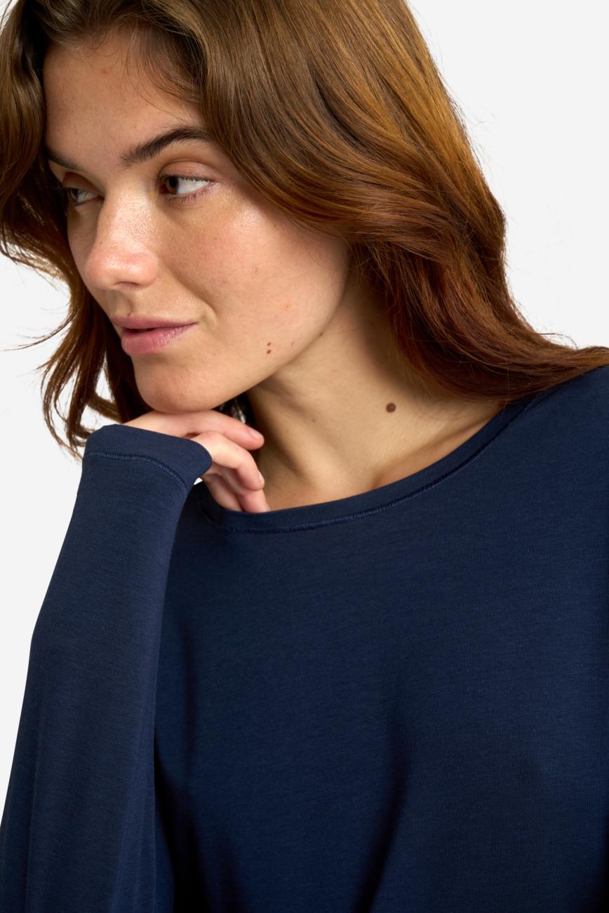 Langarm-Shirt | Bambusviskose | Navy -JBS of Denmark Women