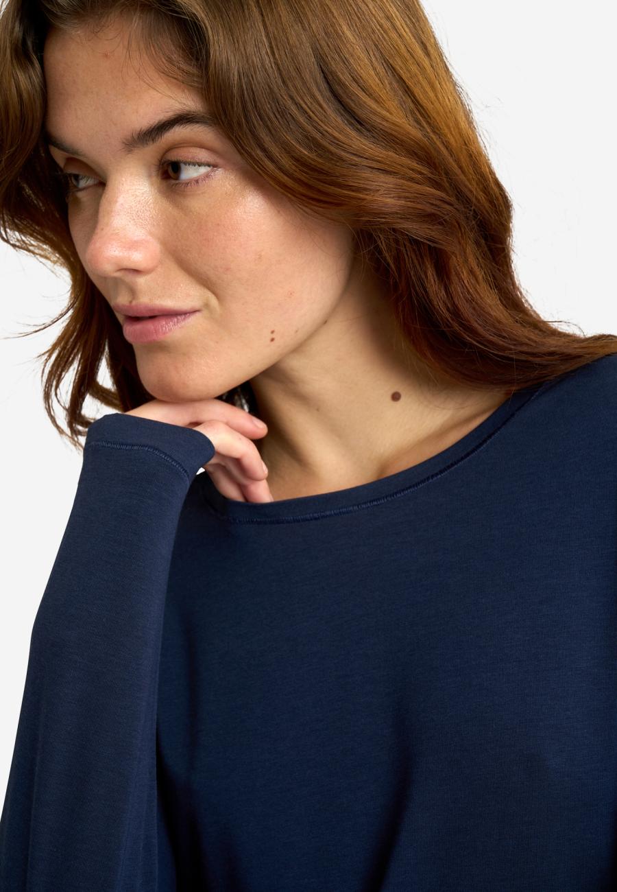 Langarm-Shirt | Bambusviskose | Navy -JBS of Denmark Women