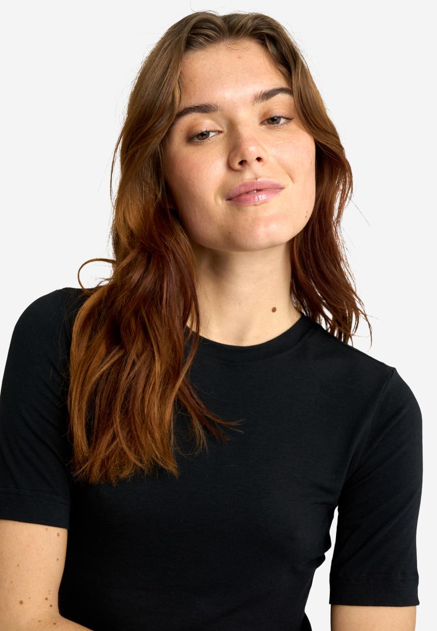 Cashmere-Mix T-Shirt | Bambusviskose | Schwarz -JBS of Denmark Women