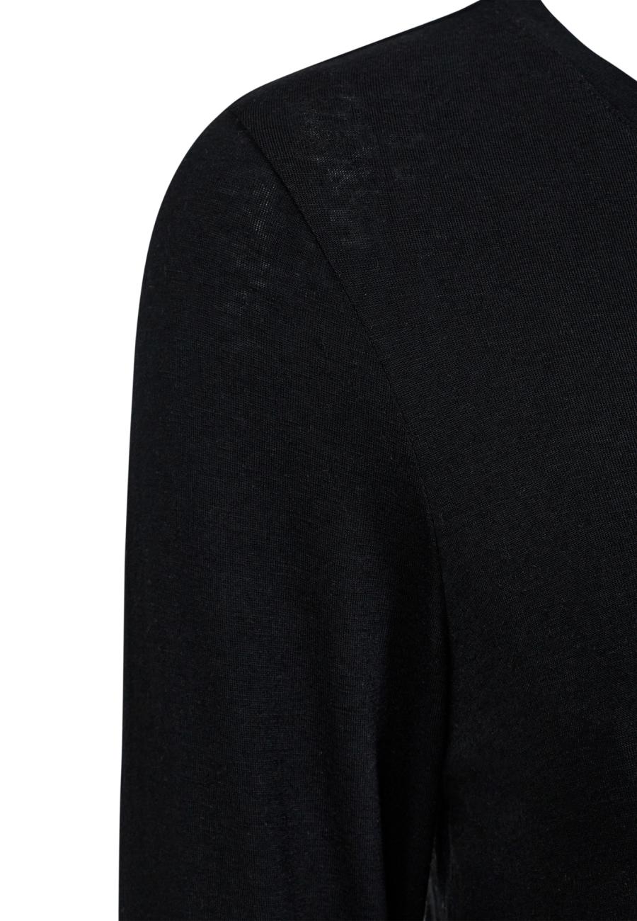 Kaschmir-Mix Langarmshirt | Bambusviskose | Schwarz -JBS of Denmark Women