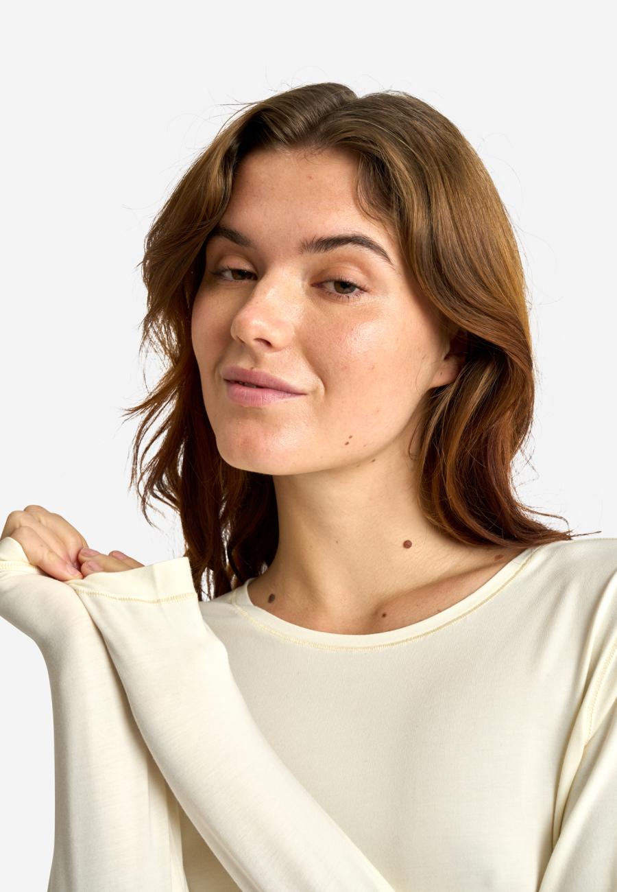 Langarm-T-Shirt | Bambusviskose | Elfenbein -JBS of Denmark Women