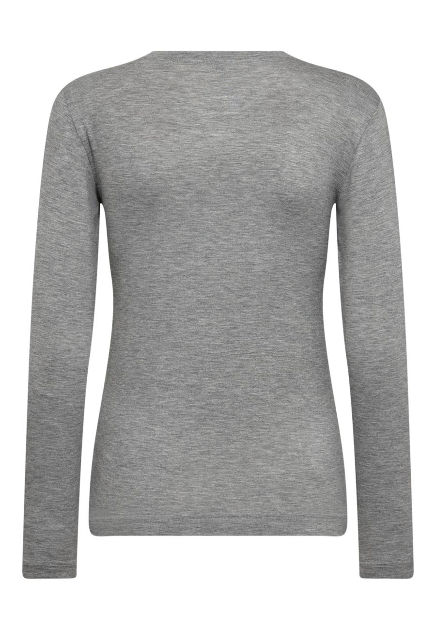 Kaschmir-Mix Langarmshirt | Bambusviskose | Grau -JBS of Denmark Women