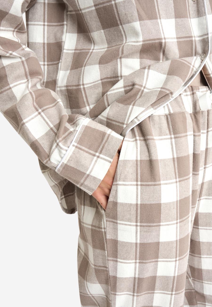Pyjamahosen | 100 % Biobaumwolle | Sand kariert -JBS of Denmark Women