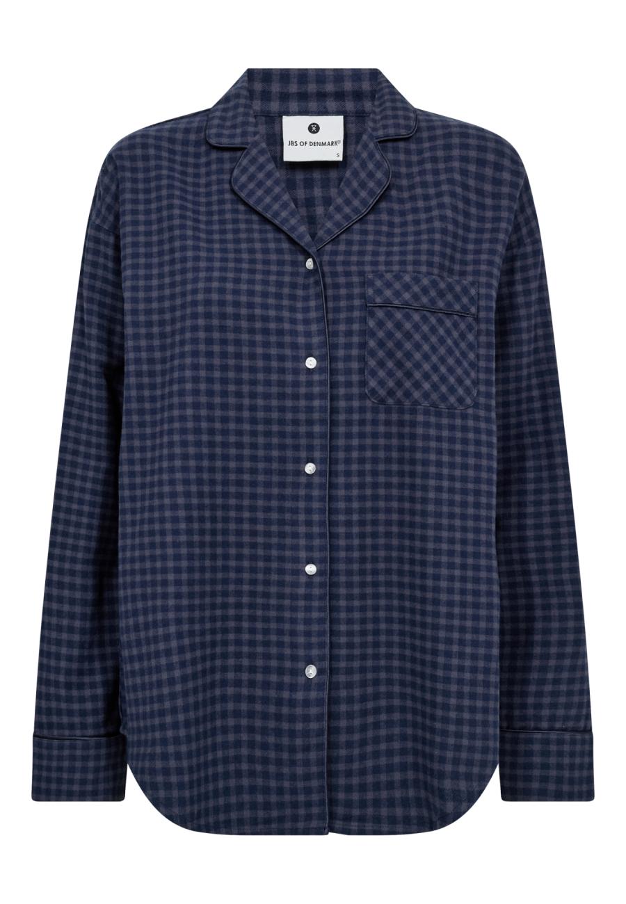 Pyjamashirt | 100% Bio-Baumwolle | Navy kariert -JBS of Denmark Women