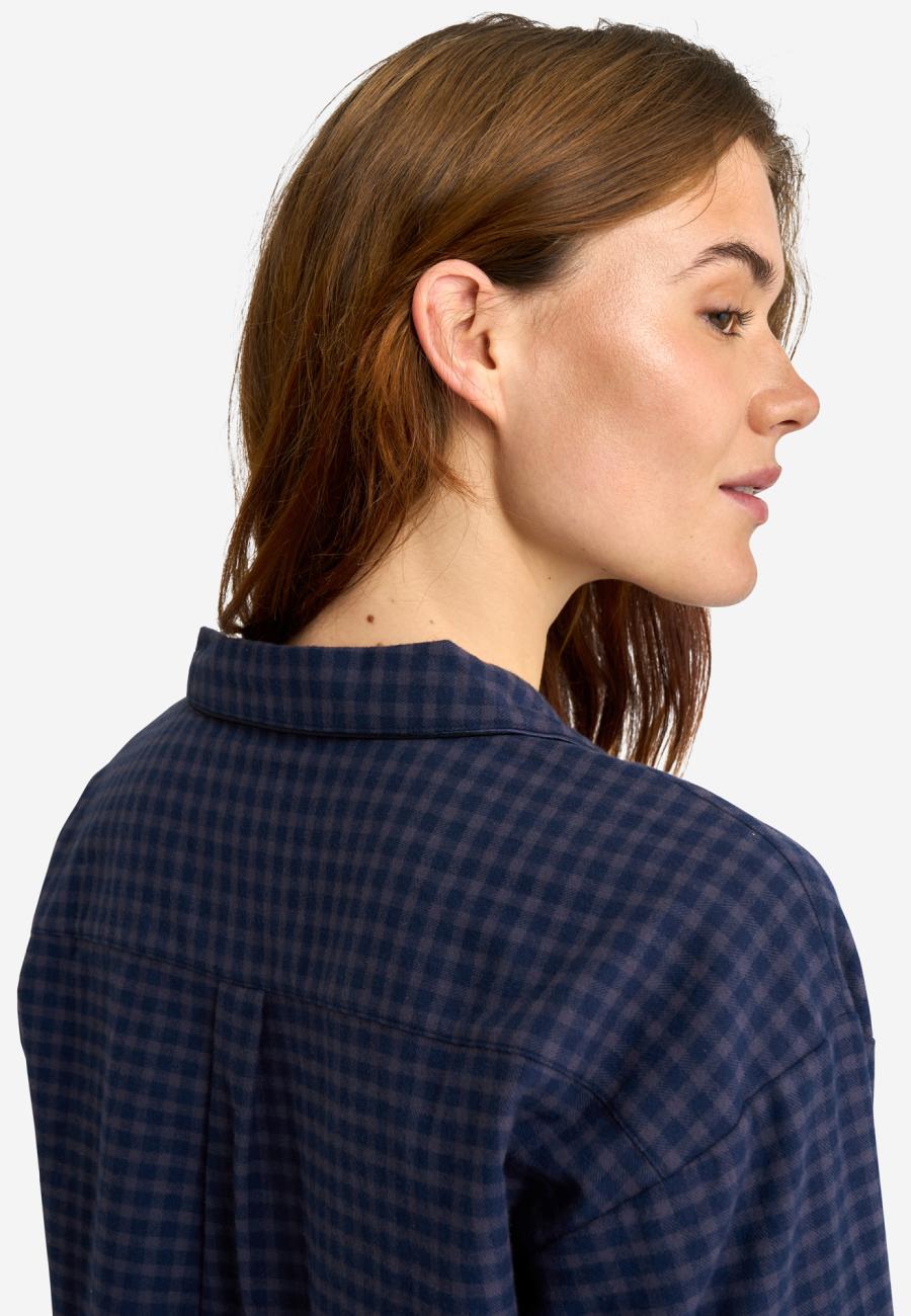 Pyjamashirt | 100% Bio-Baumwolle | Navy kariert -JBS of Denmark Women