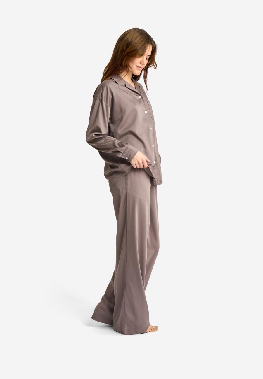 Pyjamashirt, Satin | Bambusviskose | Sand -JBS of Denmark Women