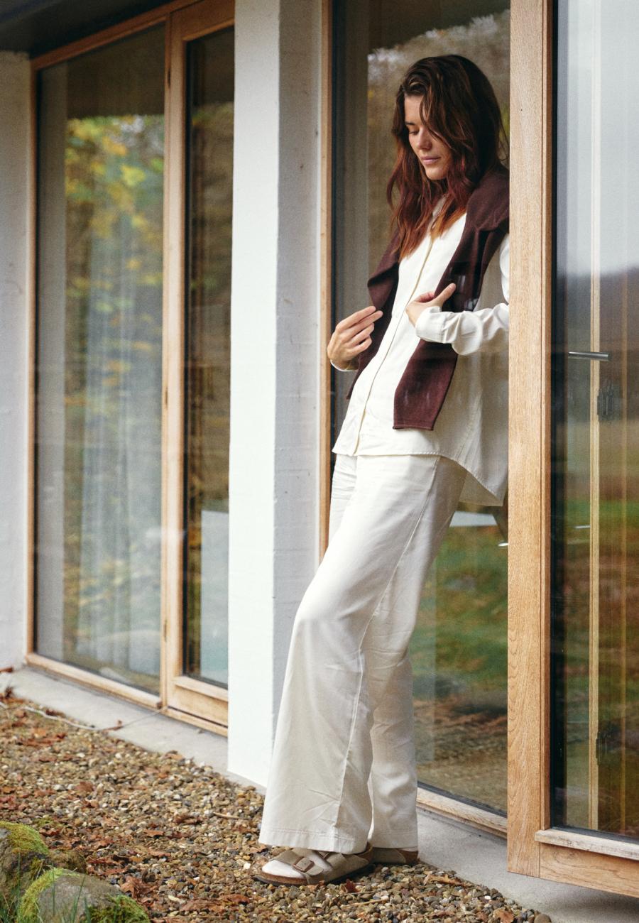 Pyjamashirt, Satin | Bambusviskose | Ivory -JBS of Denmark Women