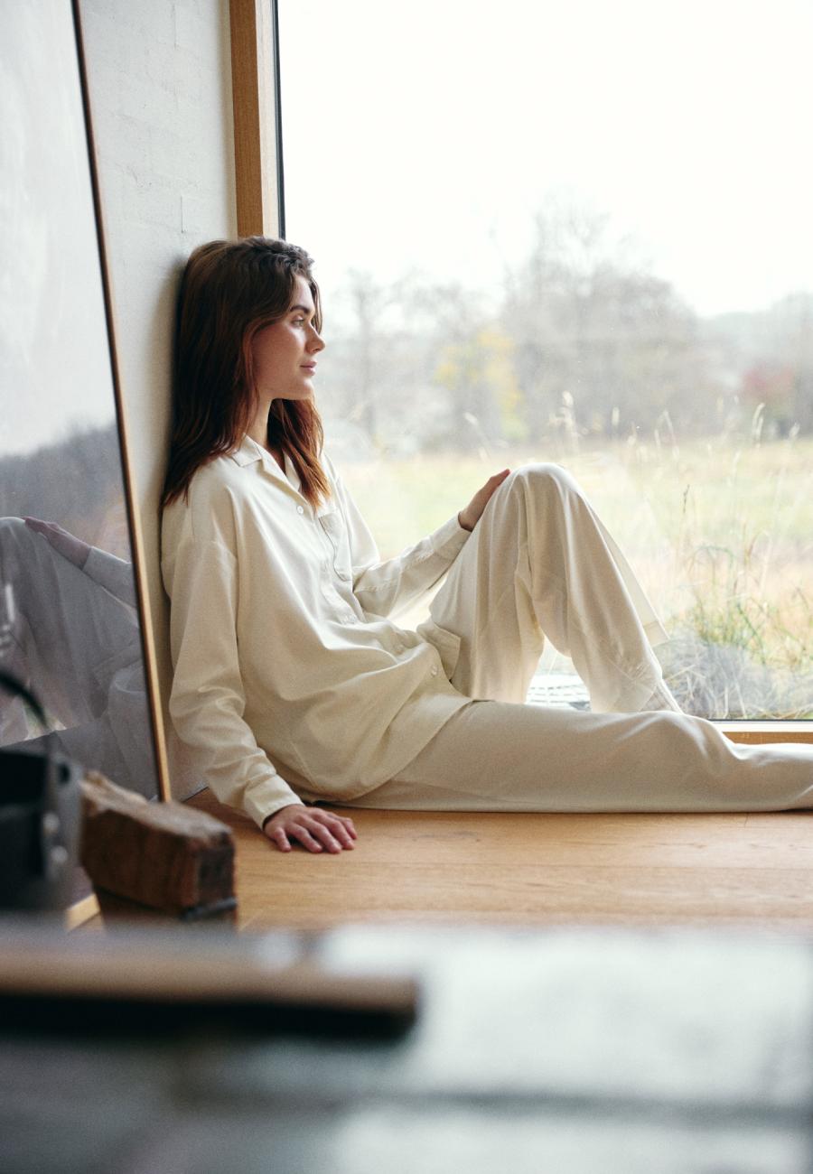 Pyjamahosen, Satin | Bambusviskose | Ivory -JBS of Denmark Women